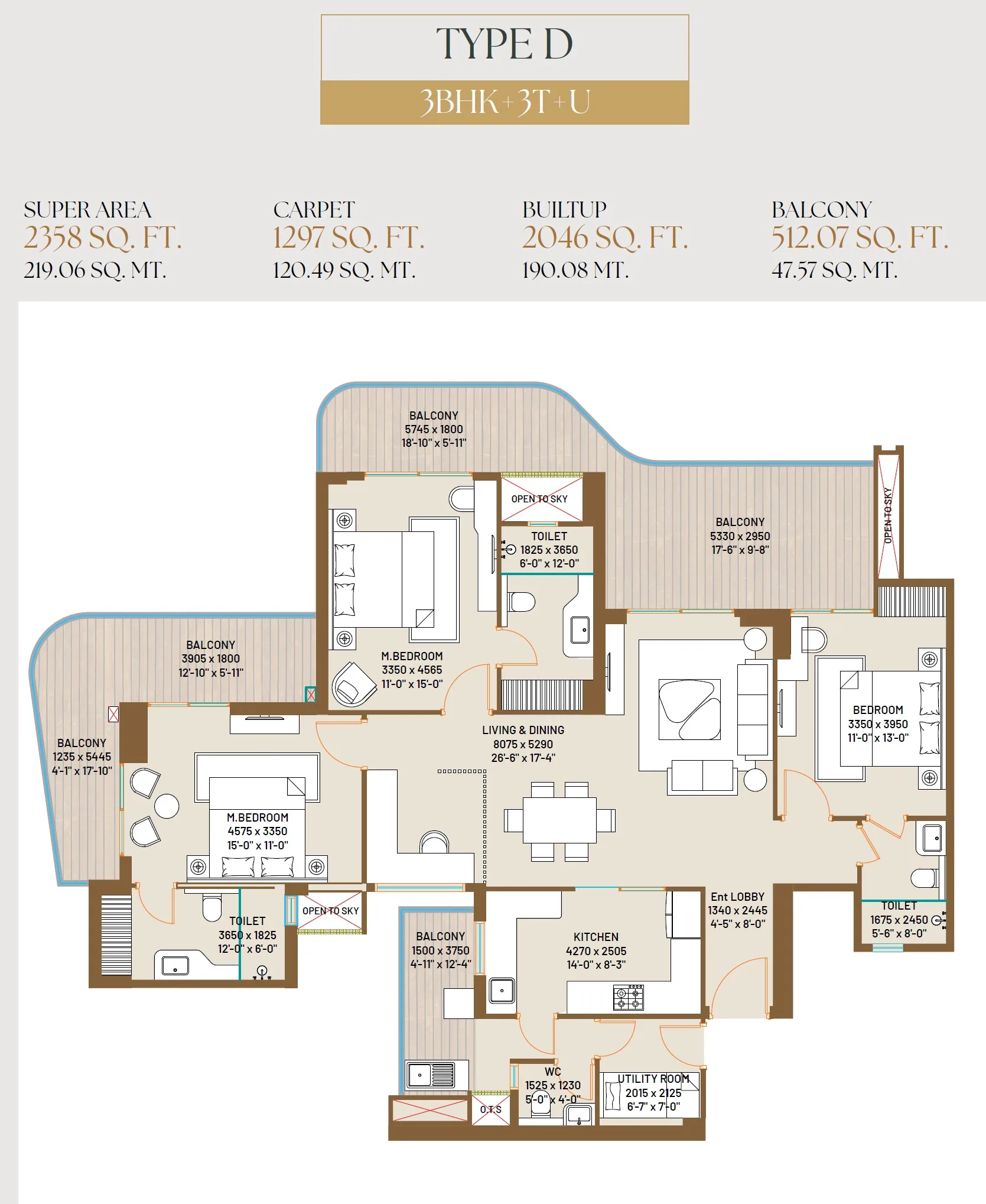 3 BHK Floor Plan