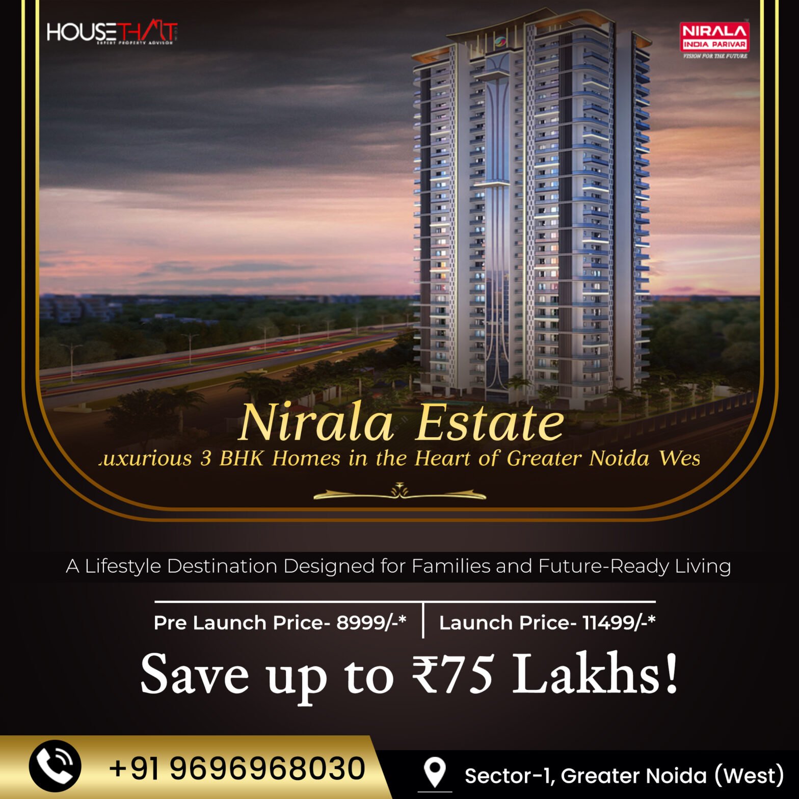 Nirala Estate – 3 BHK Luxury Apartments in Sector 1, Greater Noida West