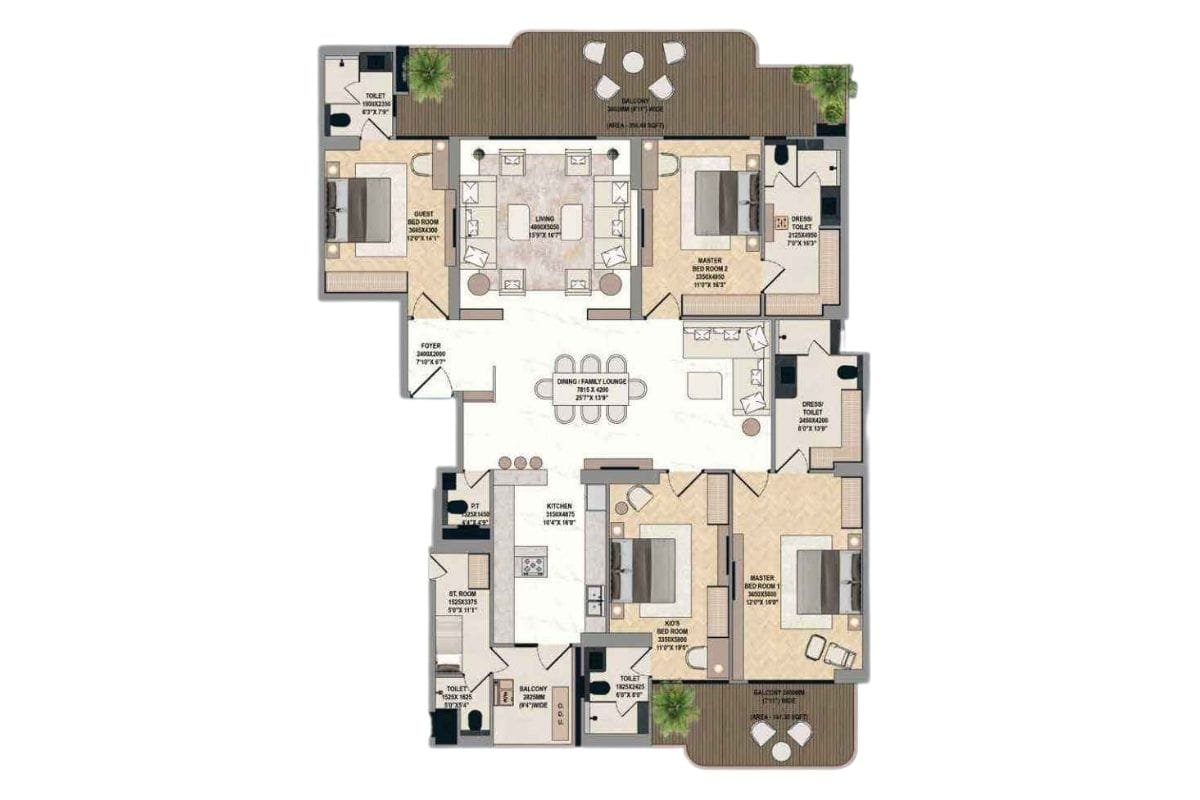 4 BHK 2790