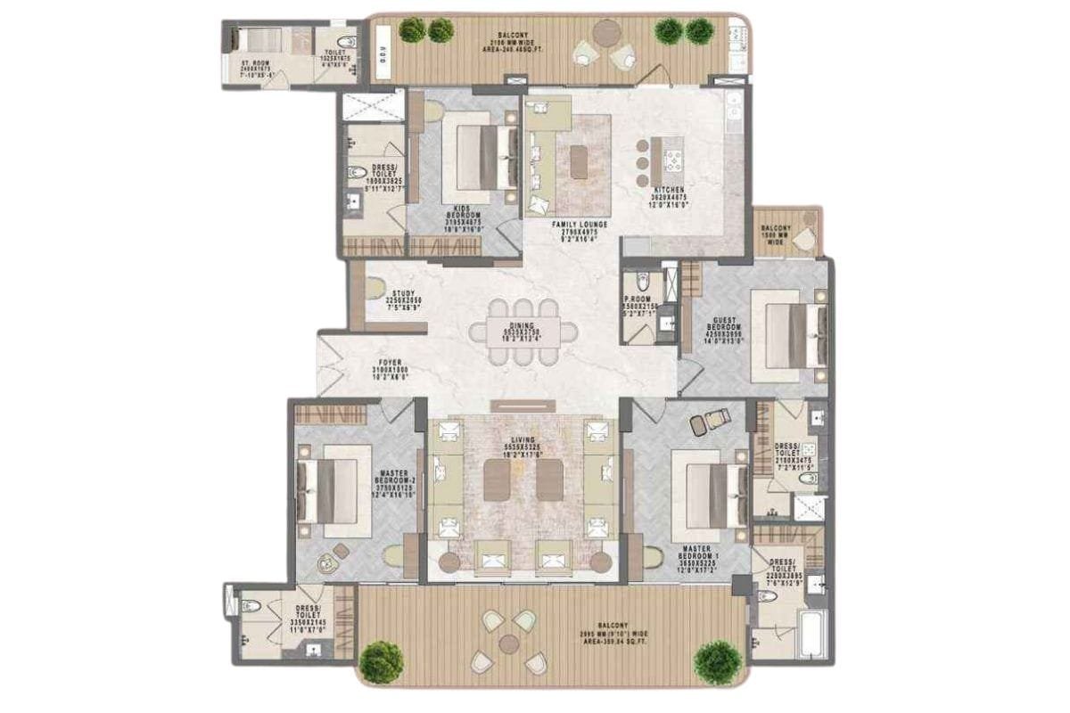4 BHK Low Rise Type II