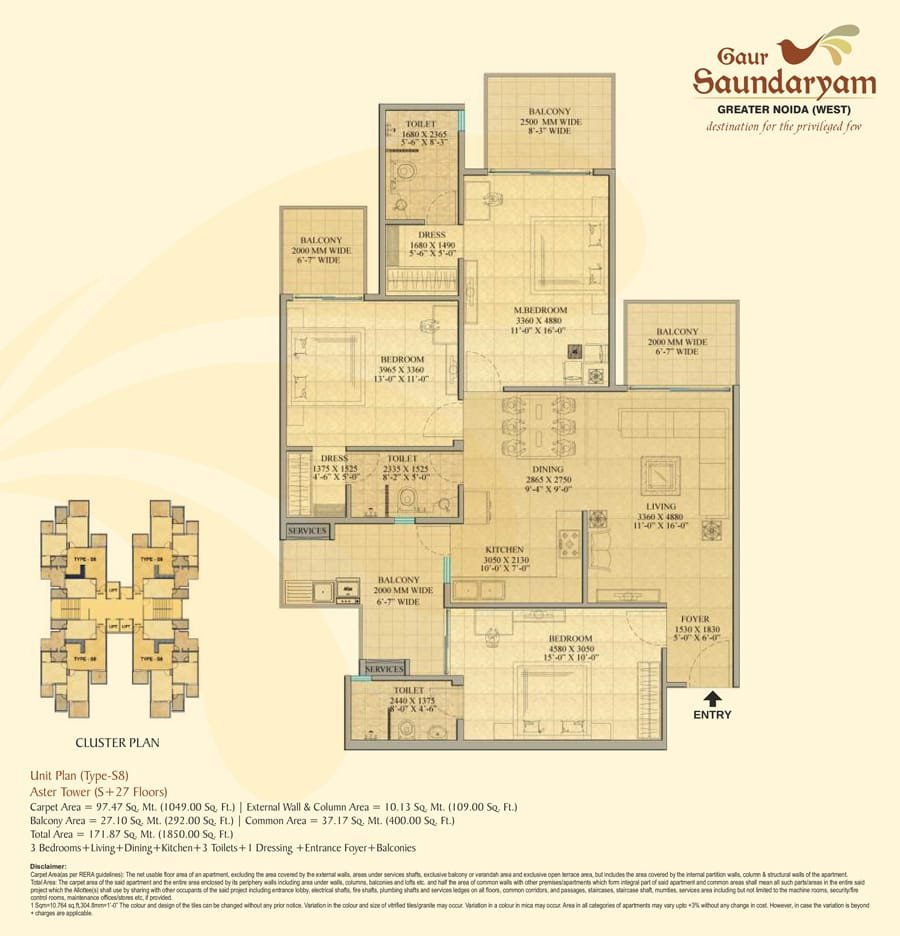 3 BHK 1650